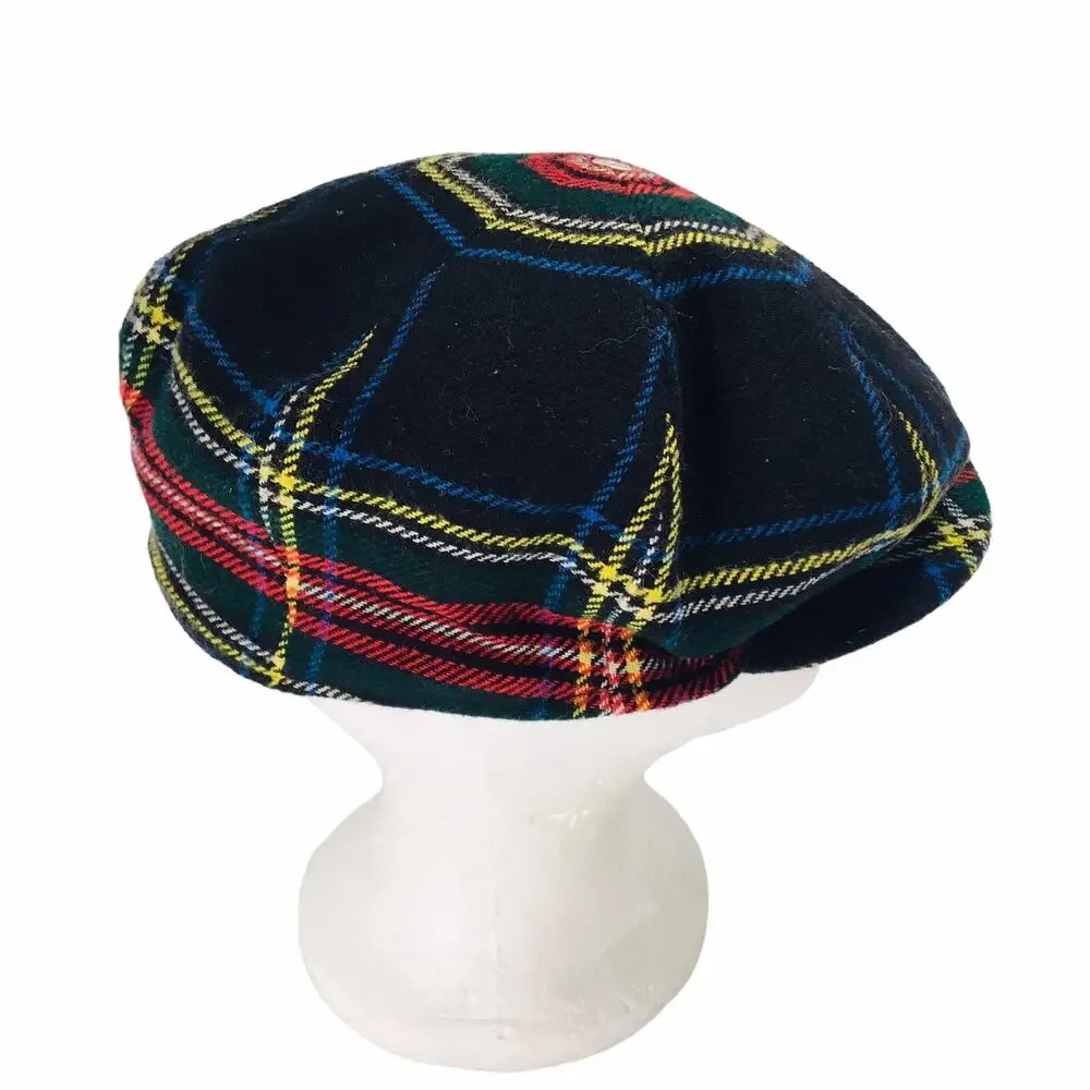 Scotland Tom Morris Blackwatch Acrylic & Wool Cabbie Golf Hat Plaid Sz 7.5